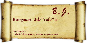 Bergman Jónás névjegykártya